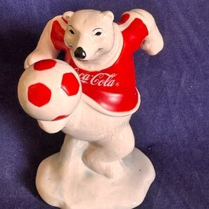 Coca-Cola Polar Bear in Red Jersey with Soccer Ball
